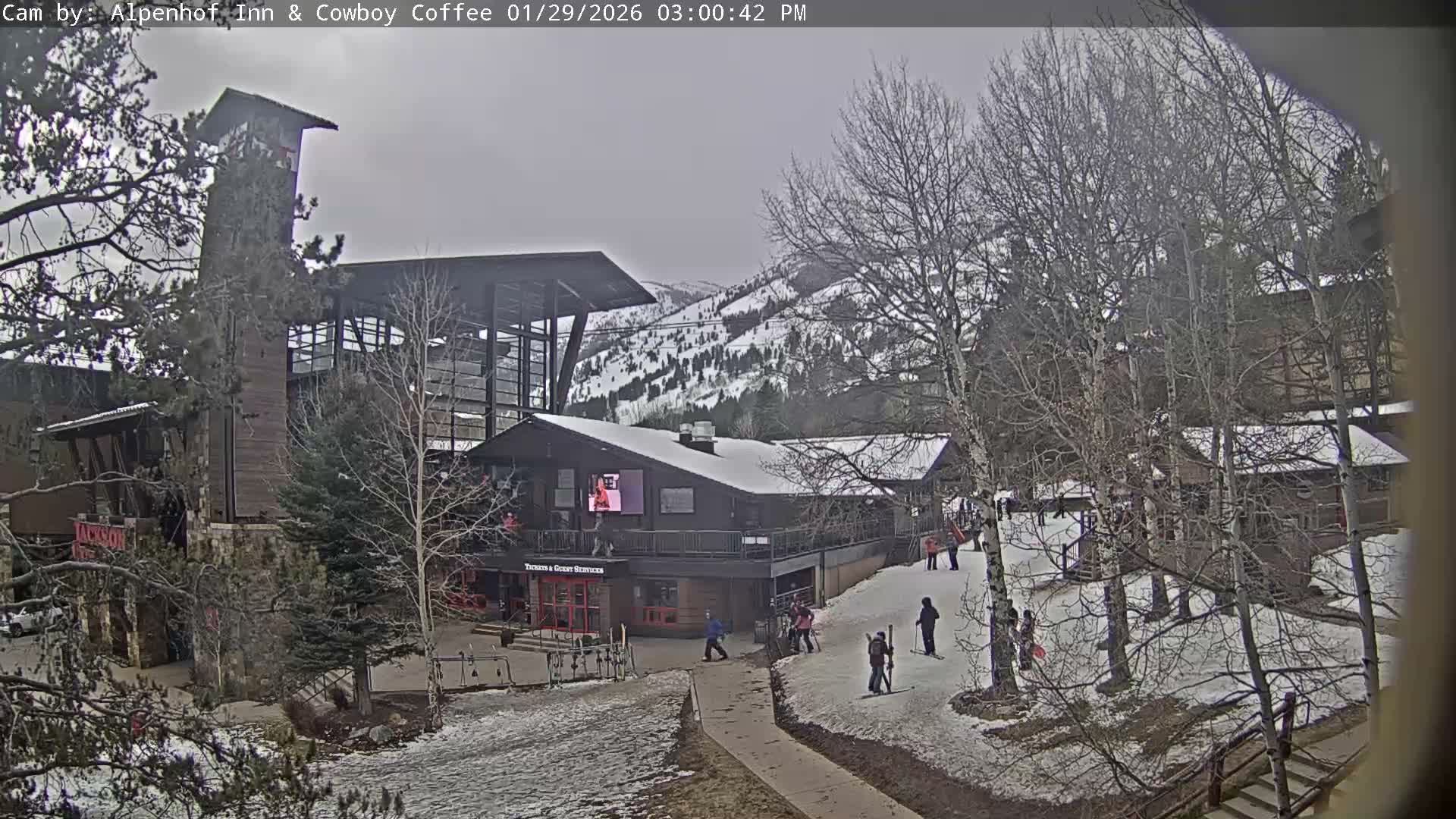  Jackson Hole Mountains &  Teton Ski Village  Live Cam - Teton Village, Teton, Wyoming, USA
