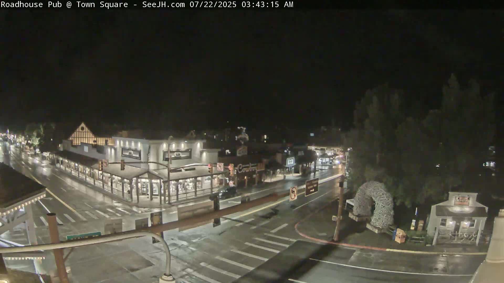 Jackson Hole, Jackson Town Intersection West View Live Cam - Jackson, Teton, Wyoming, USA