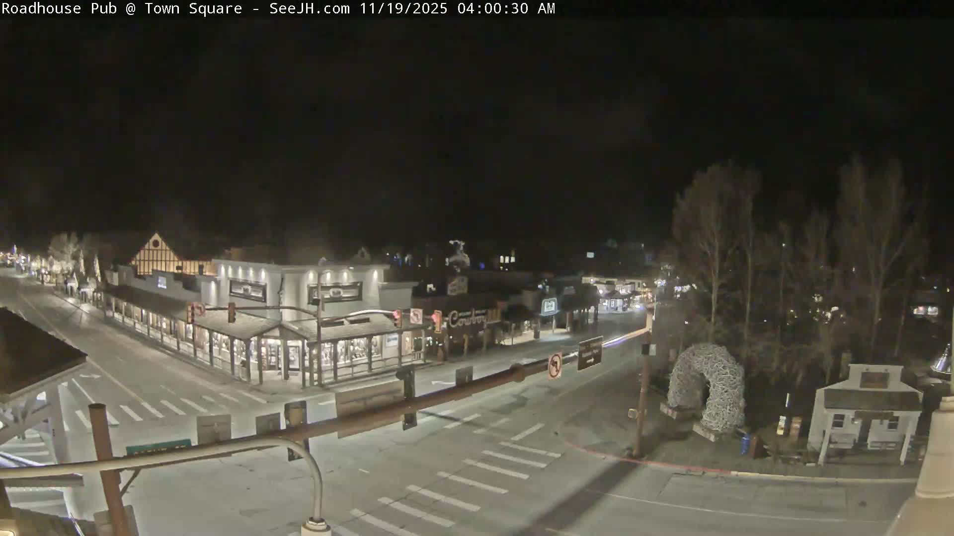 Jackson Hole, Jackson Town Intersection West View Live Cam - Jackson, Teton, Wyoming, USA