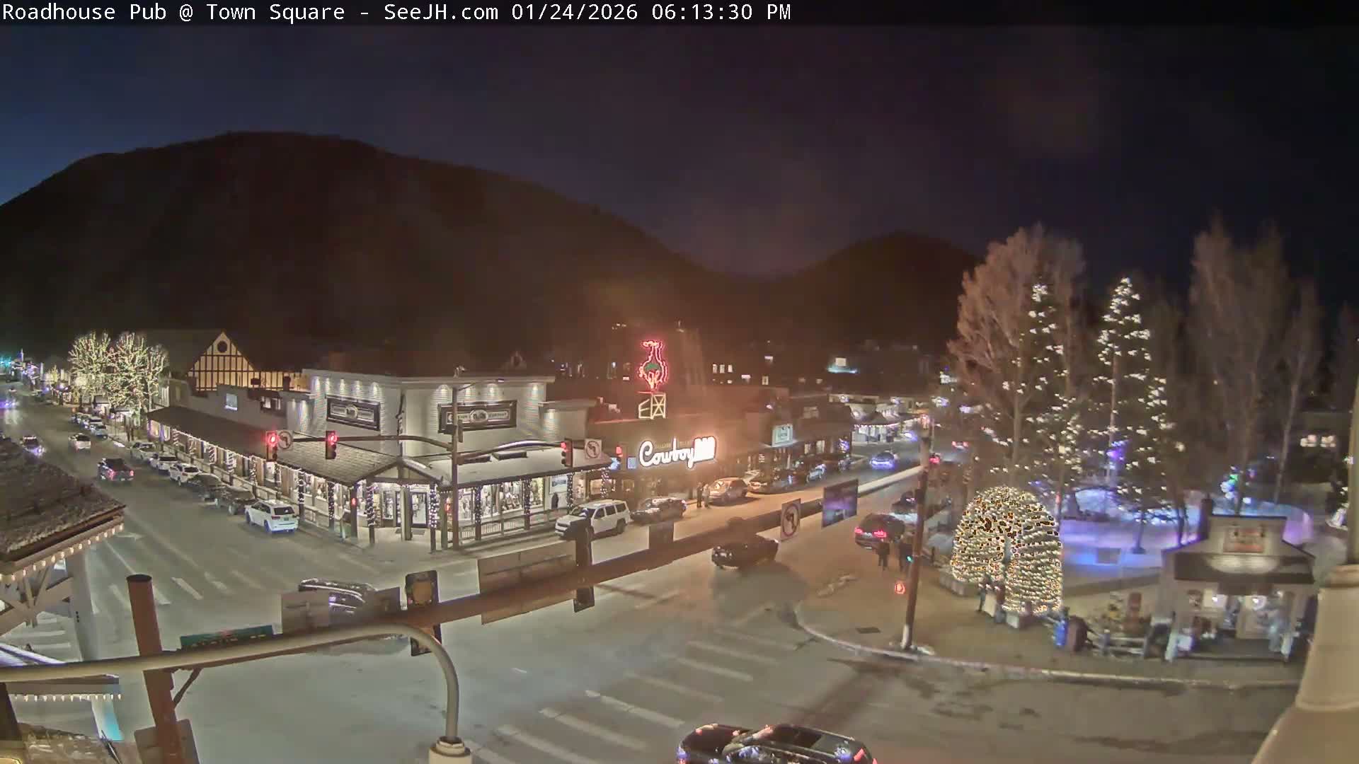Jackson Hole, Jackson Town Intersection West View Live Cam - Jackson, Teton, Wyoming, USA