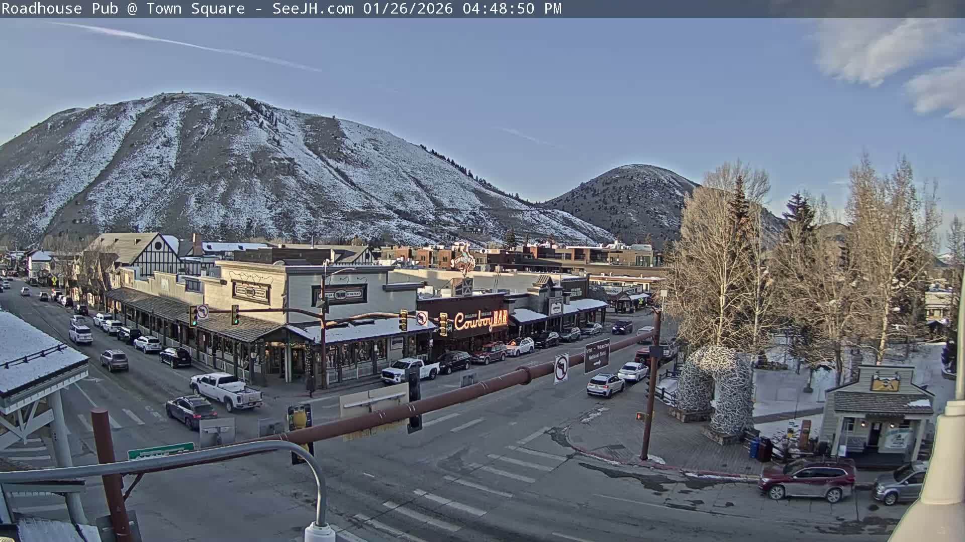 Jackson Hole, Jackson Town Intersection West View Live Cam - Jackson, Teton, Wyoming, USA