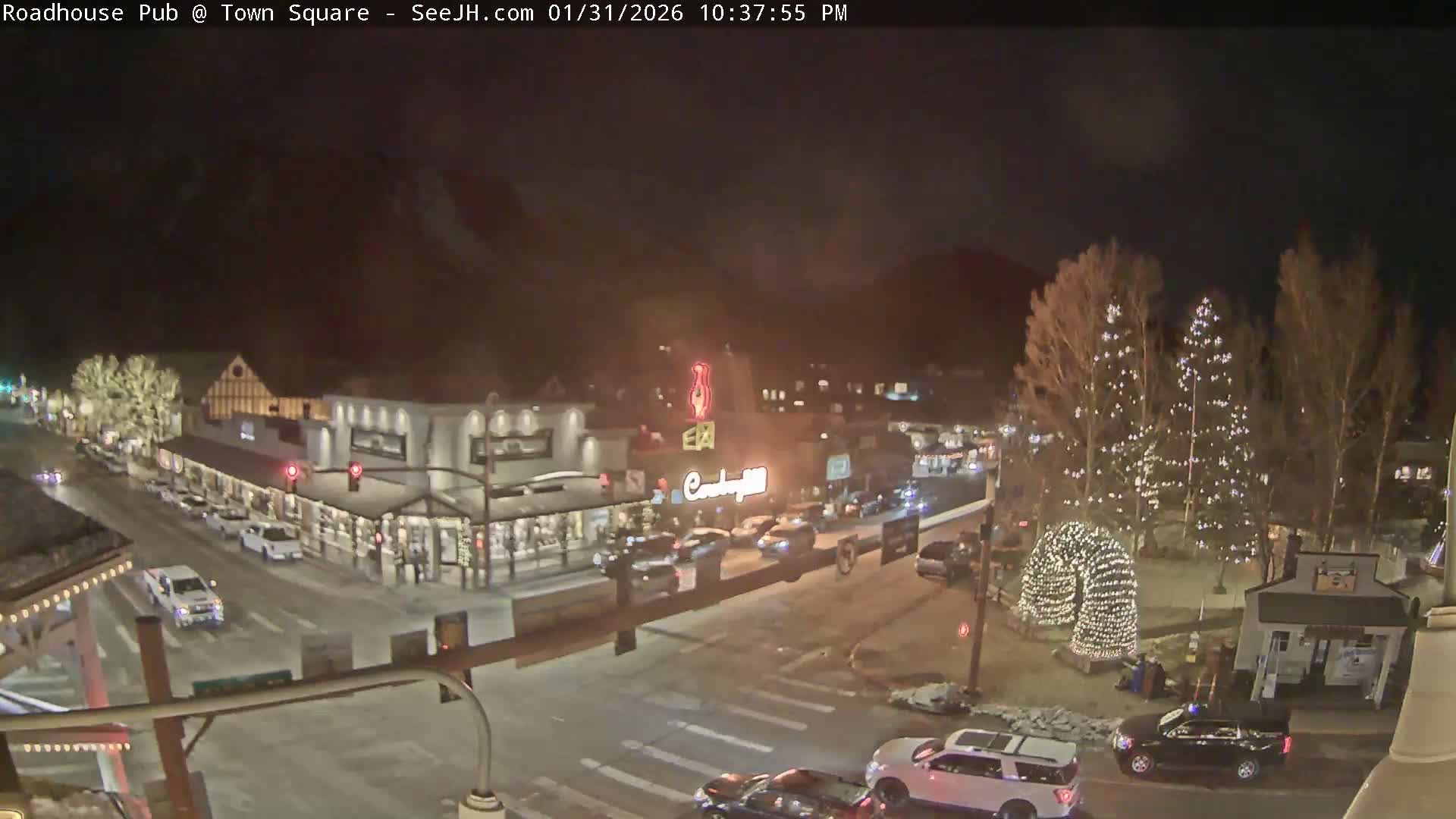Jackson Hole, Jackson Town Intersection West View Live Cam - Jackson, Teton, Wyoming, USA