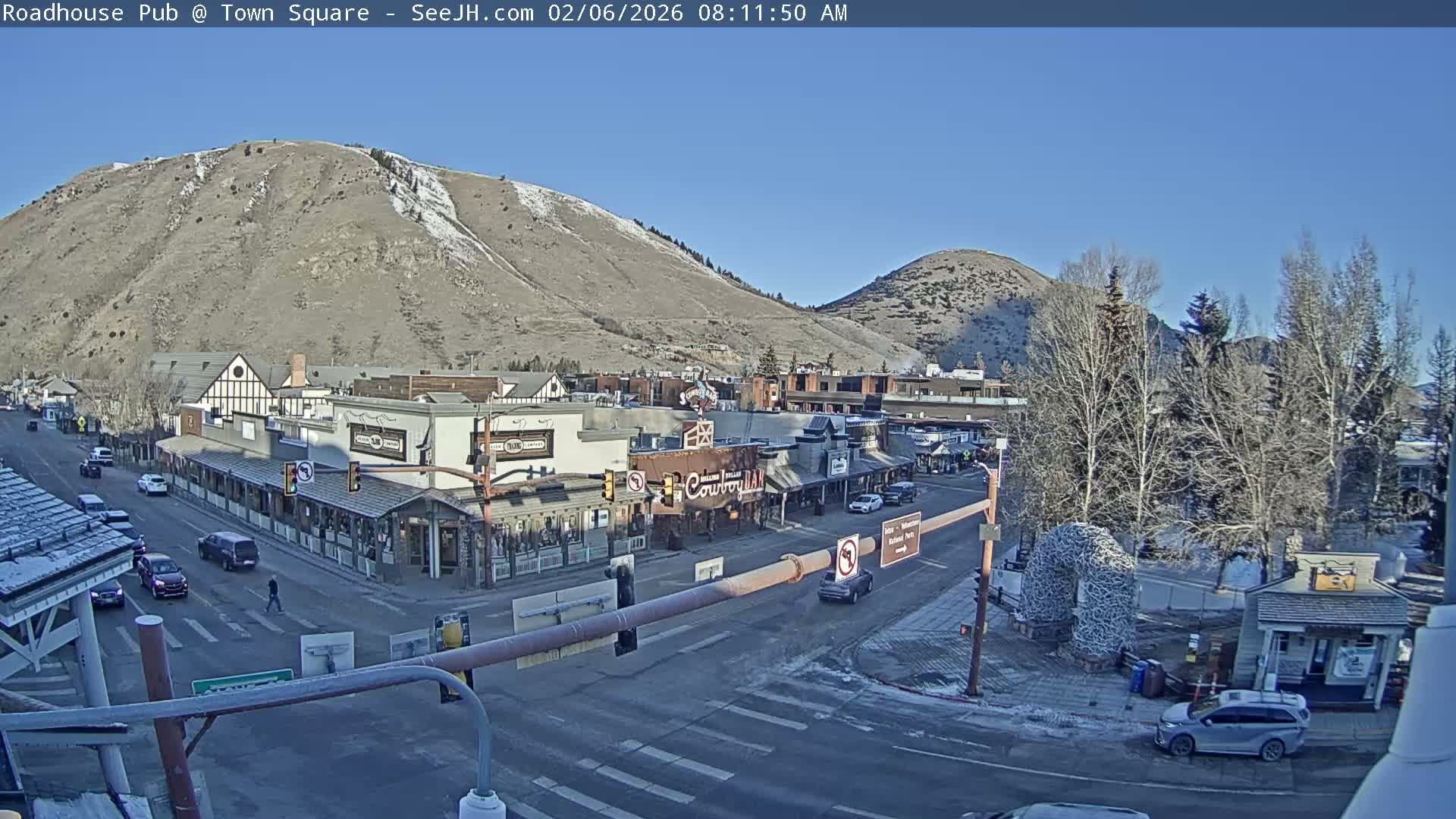 Jackson Hole, Jackson Town Intersection West View Live Cam - Jackson, Teton, Wyoming, USA