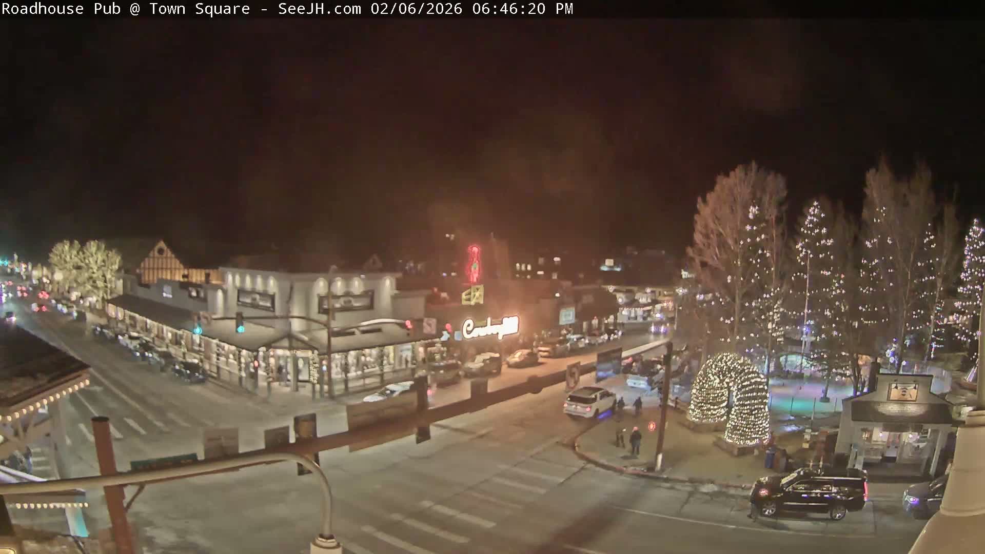 Jackson Hole, Jackson Town Intersection West View Live Cam - Jackson, Teton, Wyoming, USA