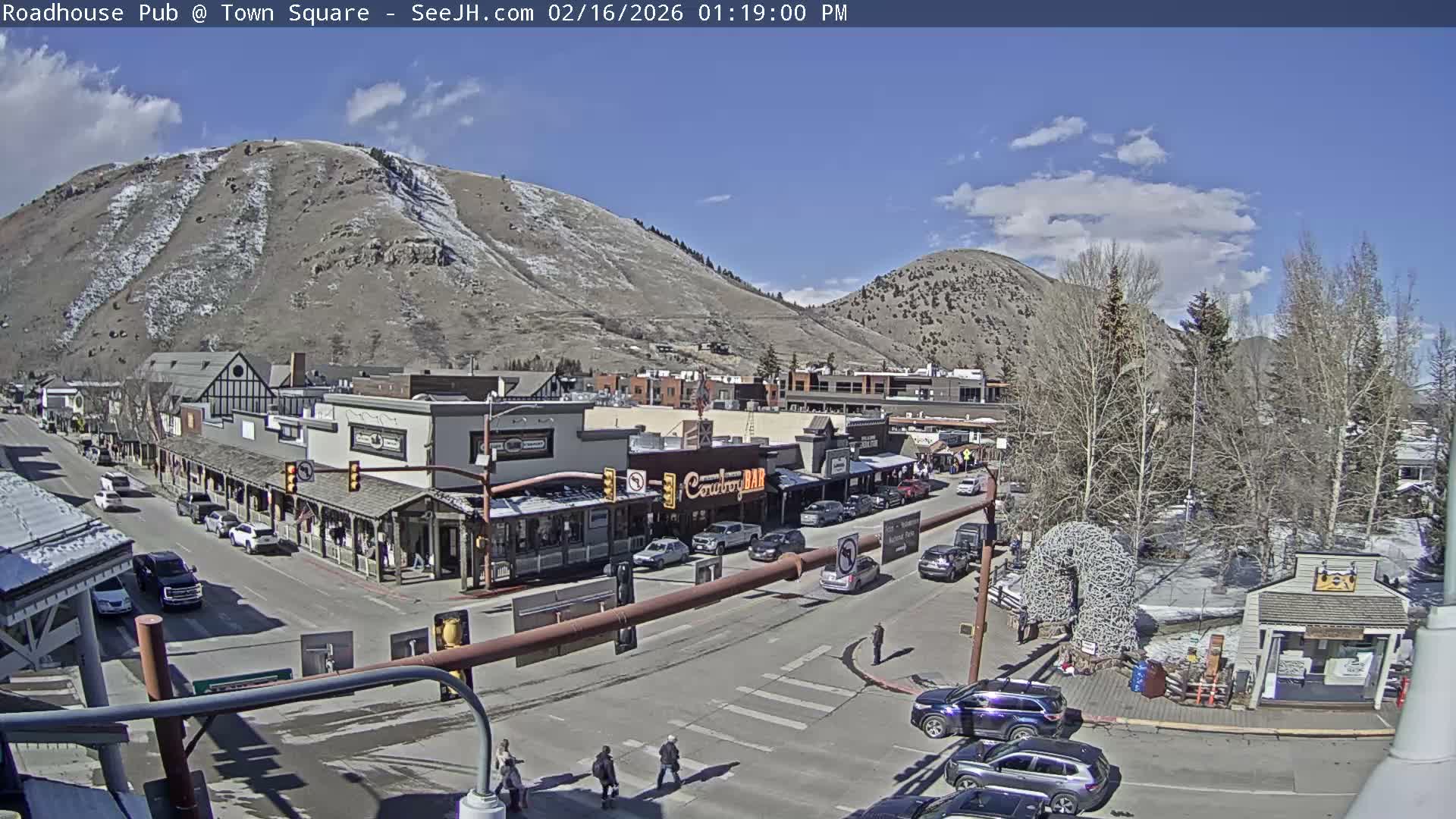 Jackson Hole, Jackson Town Intersection West View Live Cam - Jackson, Teton, Wyoming, USA