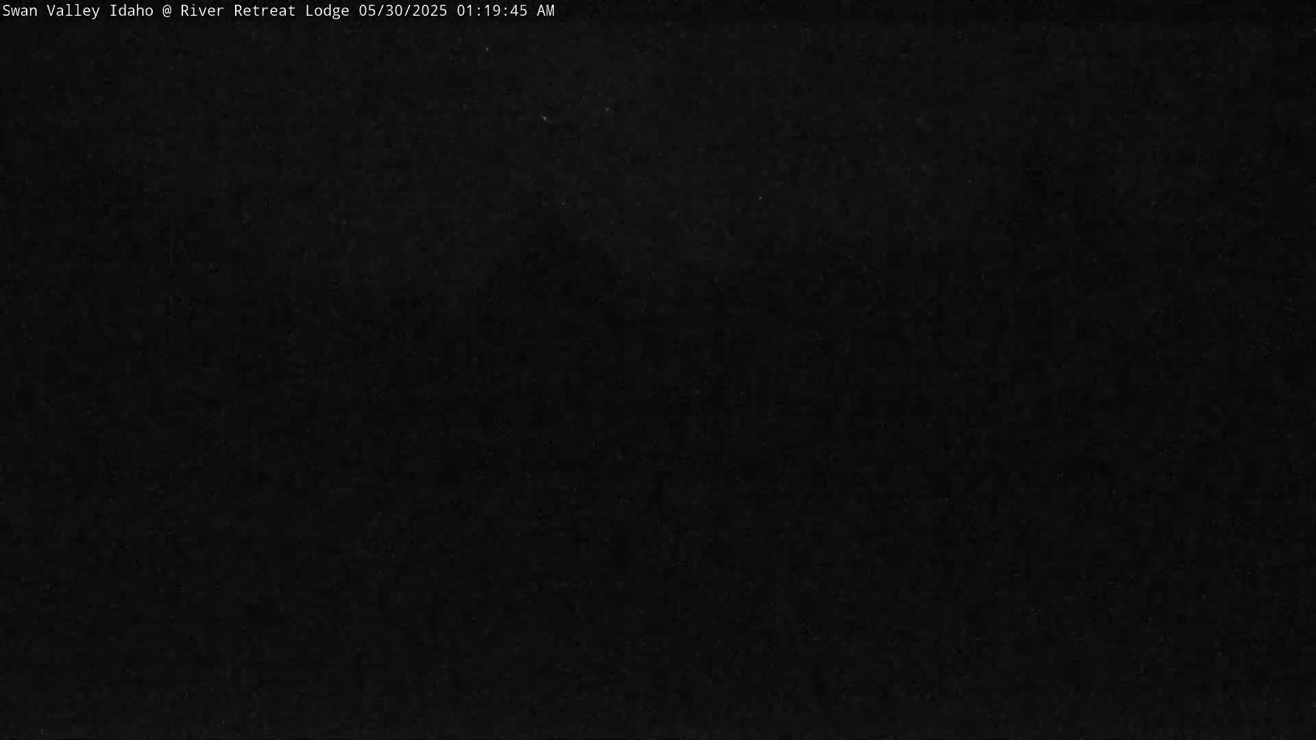 The image shows a completely dark, nighttime scene.