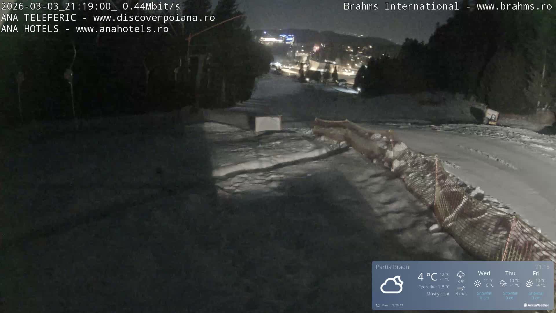 Brasov, Poiana Braşov Partia Bradul Ski Slope, Poiana Brasov Live Cam - Poiana Brasov, Braşov, Romania