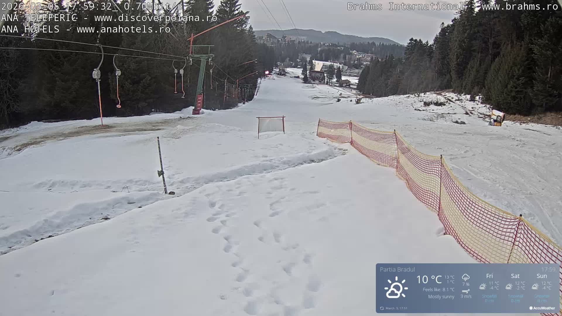 Brasov, Poiana Braşov Partia Bradul Ski Slope, Poiana Brasov Live Cam - Poiana Brasov, Braşov, Romania
