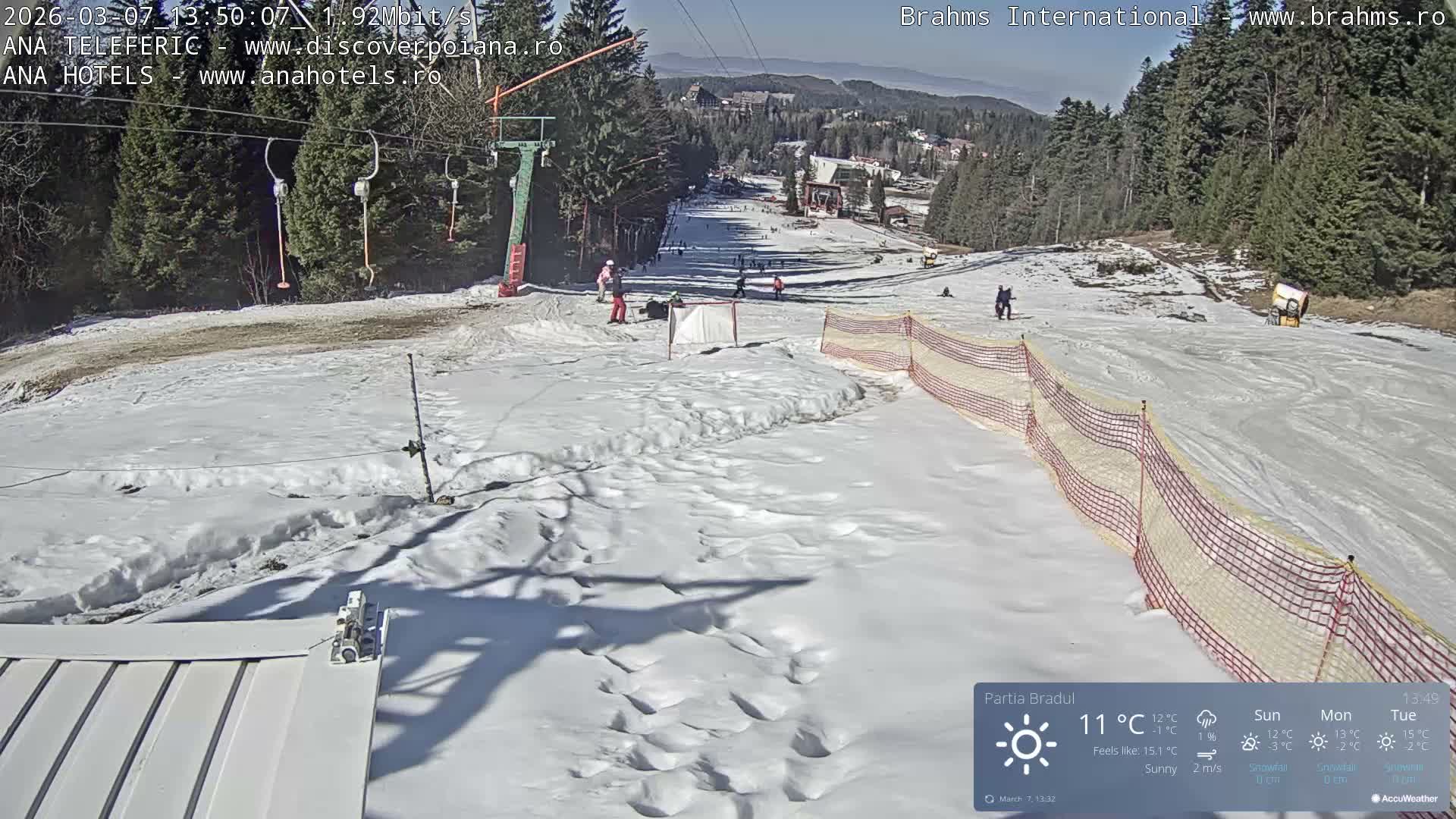 Brasov, Poiana Braşov Partia Bradul Ski Slope, Poiana Brasov Live Cam - Poiana Brasov, Braşov, Romania