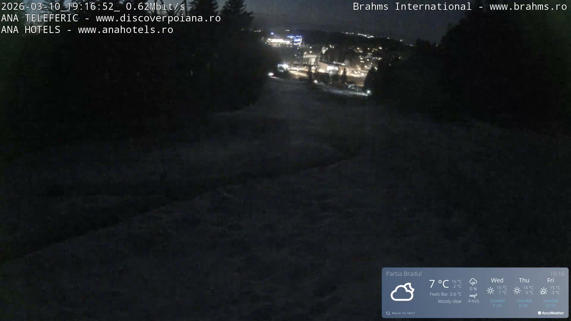 Brasov, Poiana Braşov Partia Bradul Ski Slope, Poiana Brasov Live Cam - Poiana Brasov, Braşov, Romania