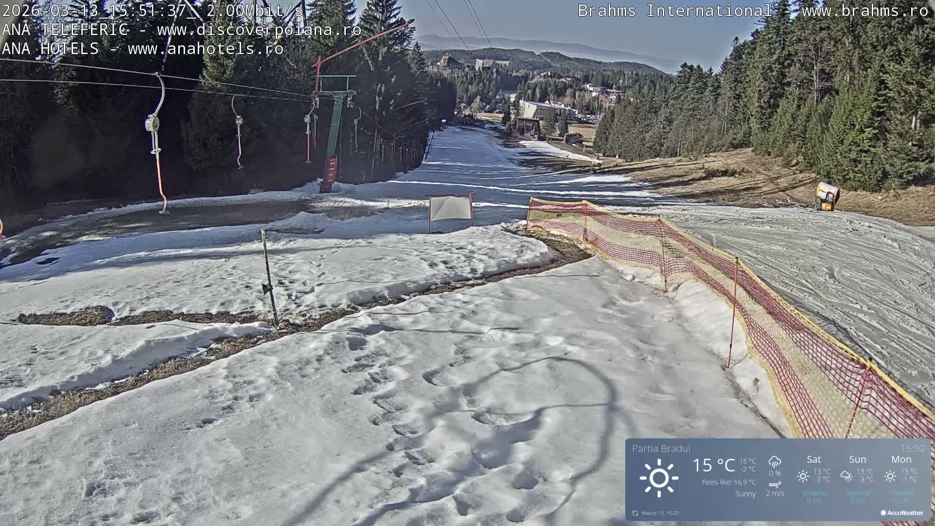 Brasov, Poiana Braşov Partia Bradul Ski Slope, Poiana Brasov Live Cam - Poiana Brasov, Braşov, Romania
