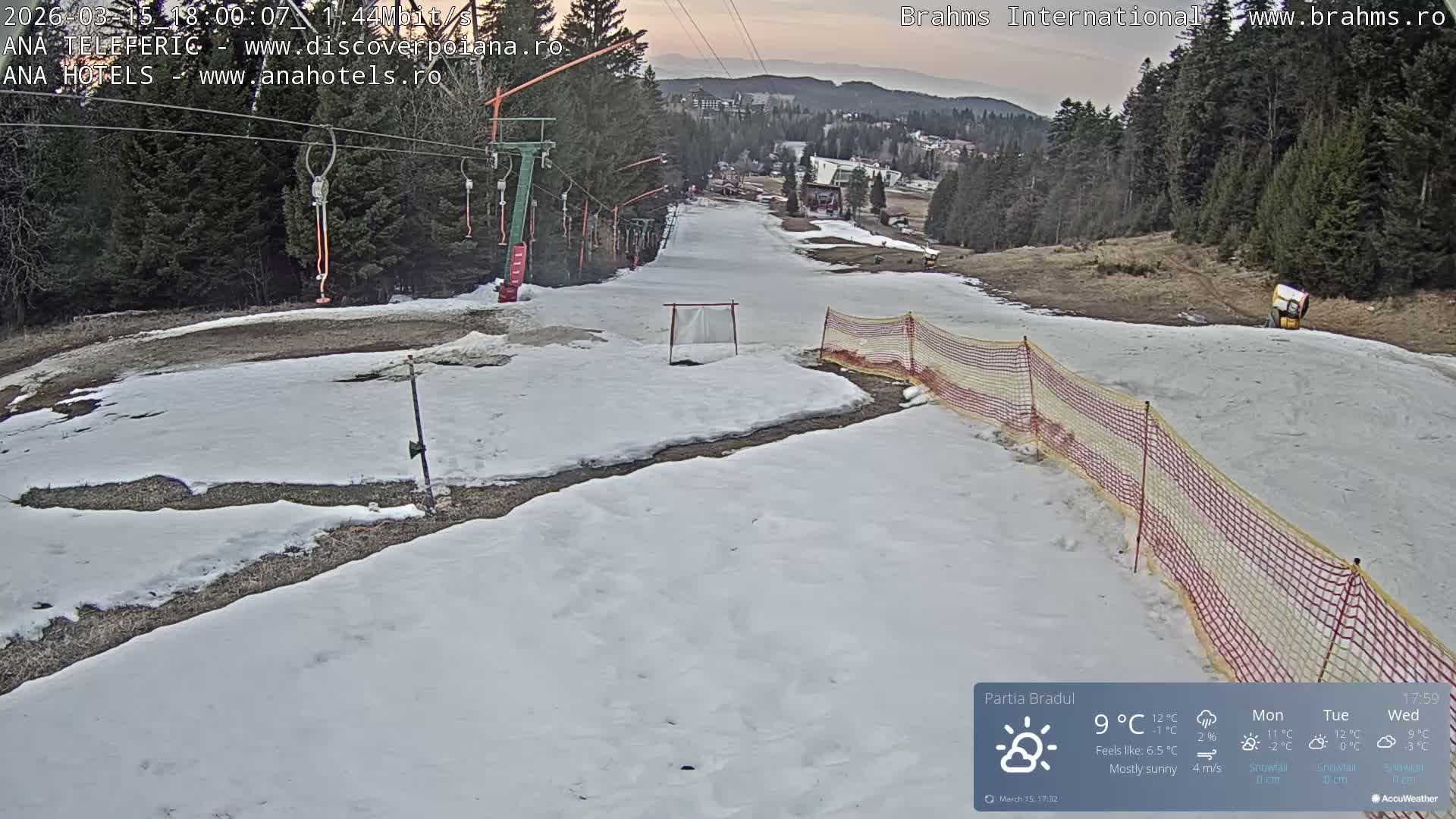 Brasov, Poiana Braşov Partia Bradul Ski Slope, Poiana Brasov Live Cam - Poiana Brasov, Braşov, Romania