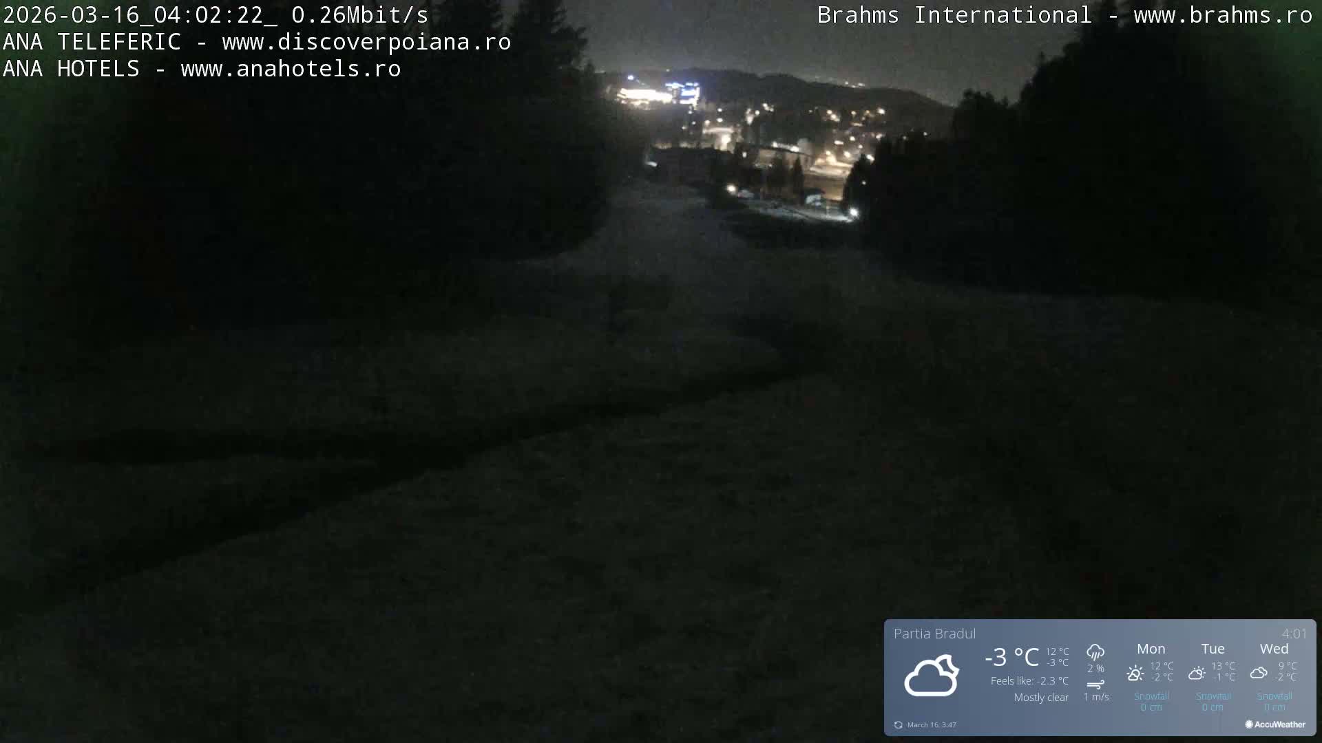 Brasov, Poiana Braşov Partia Bradul Ski Slope, Poiana Brasov Live Cam - Poiana Brasov, Braşov, Romania