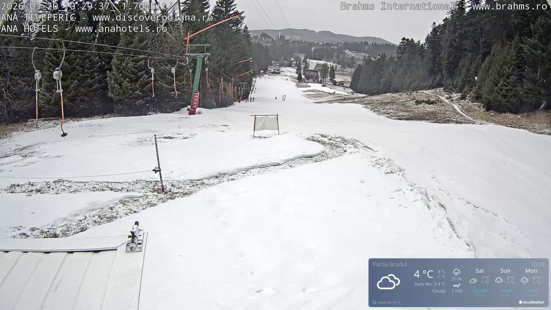 Brasov, Poiana Braşov Partia Bradul Ski Slope, Poiana Brasov Live Cam - Poiana Brasov, Braşov, Romania