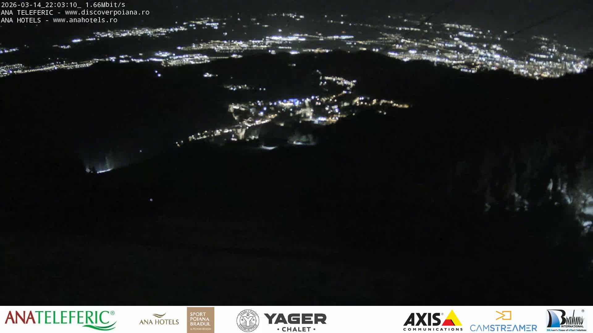 Poiana Brasov , Poiana Ruia Ski Slope & Codlea /Cristian/ Ghimbav Town & Brasov City Skyline Live Cam - Poiana Brasov, Braşov, Romania