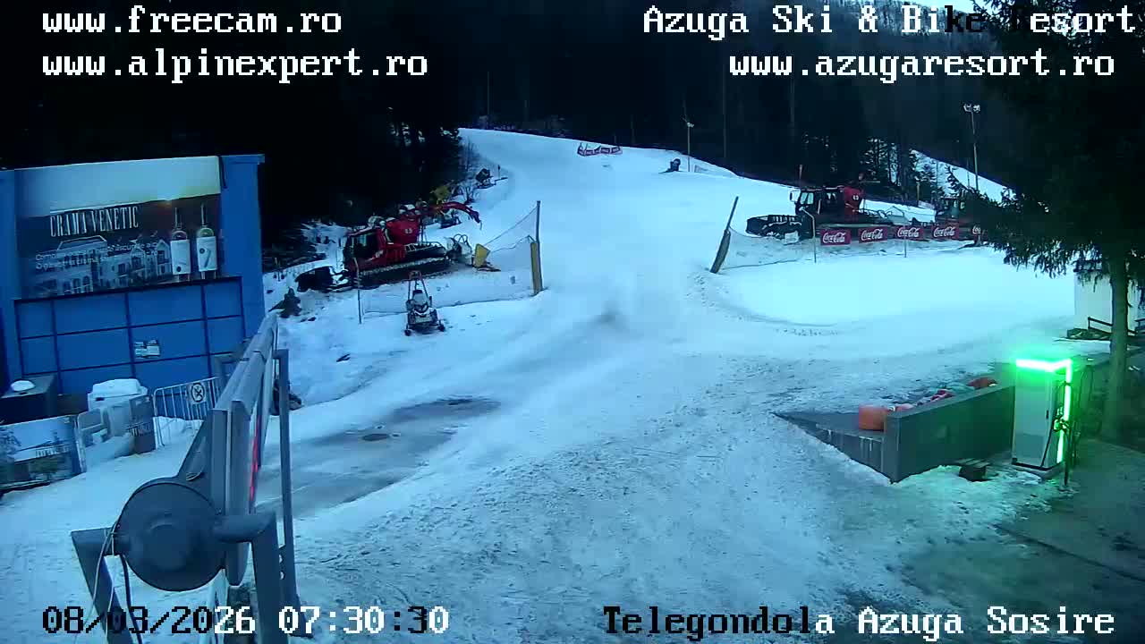 Prahova,  Azuga Ski Center Telegondola Cable Car Entrance , Azuga Live Cam - Azuga, Prahova, Romania