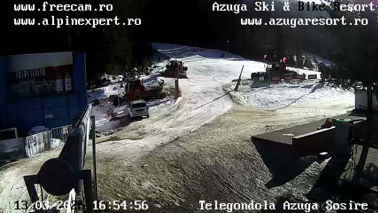 Prahova,  Azuga Ski Center Telegondola Cable Car Entrance , Azuga Live Cam - Azuga, Prahova, Romania