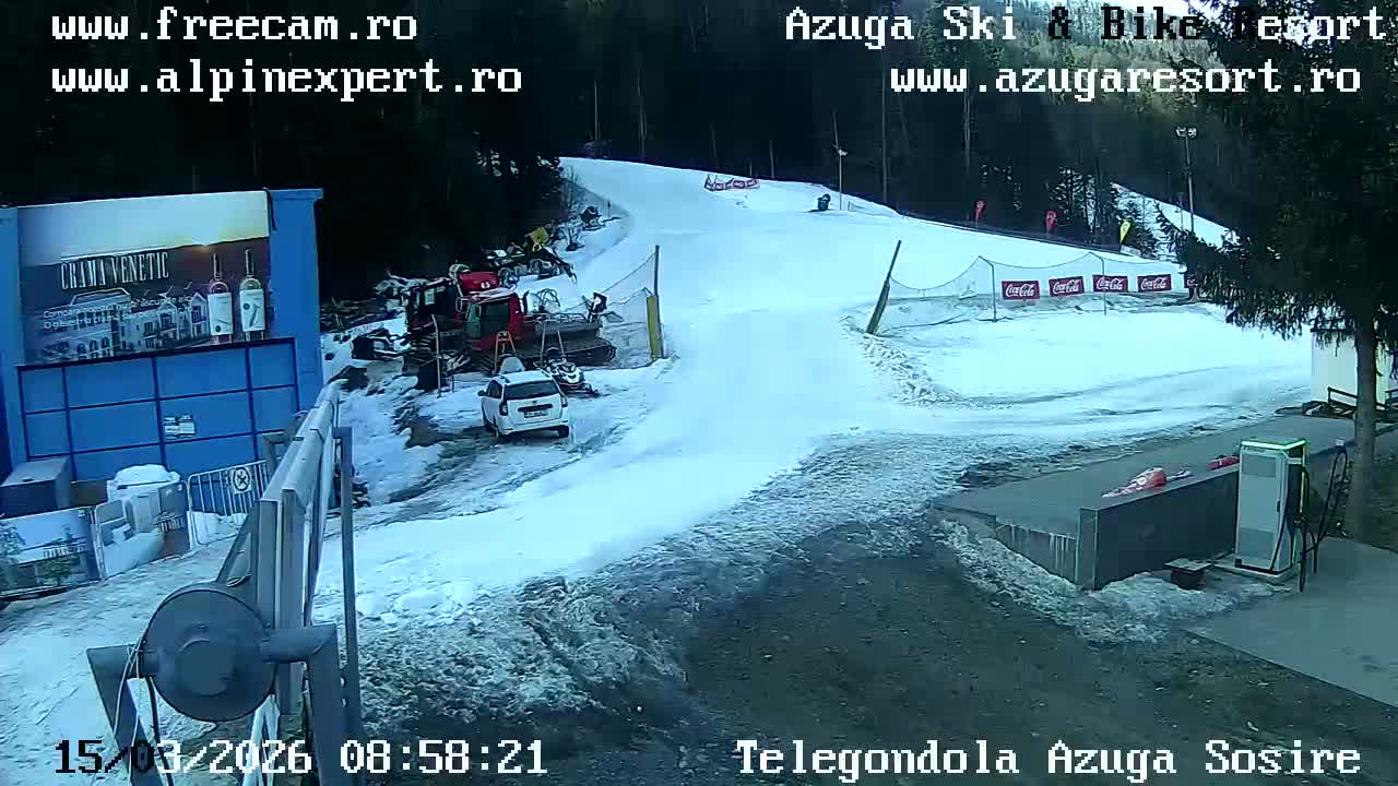 Prahova,  Azuga Ski Center Telegondola Cable Car Entrance , Azuga Live Cam - Azuga, Prahova, Romania