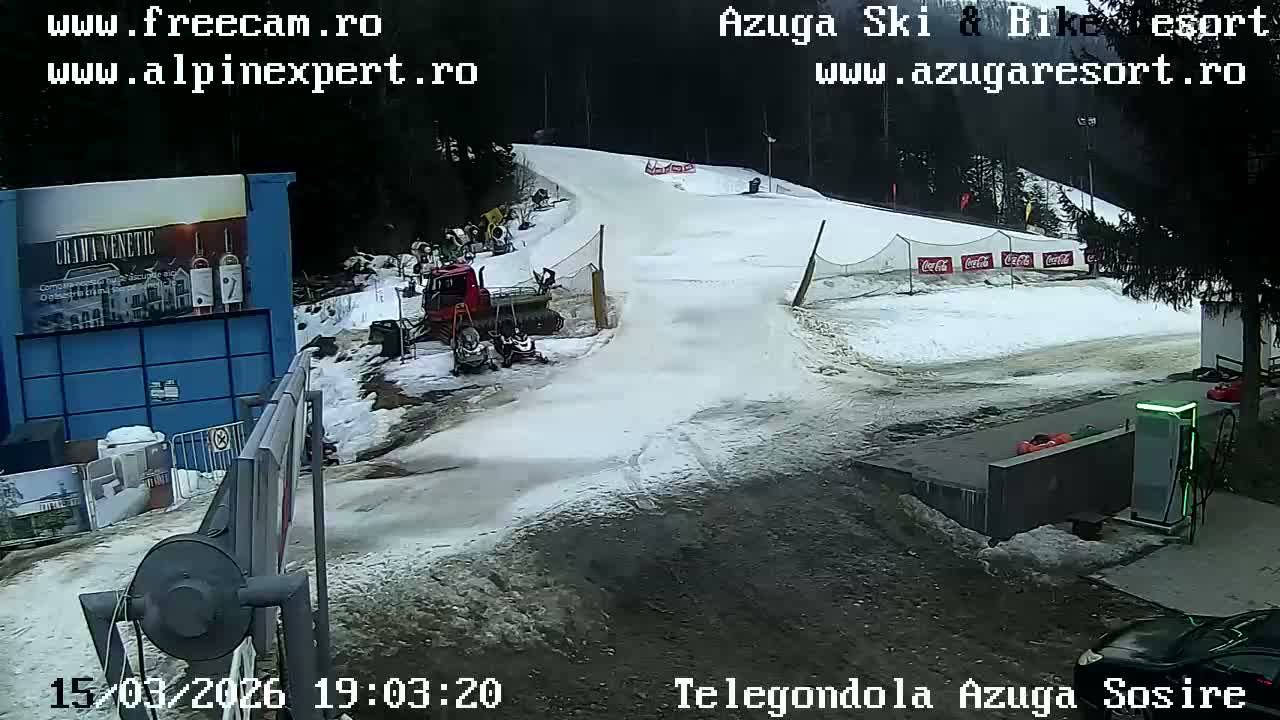Prahova,  Azuga Ski Center Telegondola Cable Car Entrance , Azuga Live Cam - Azuga, Prahova, Romania