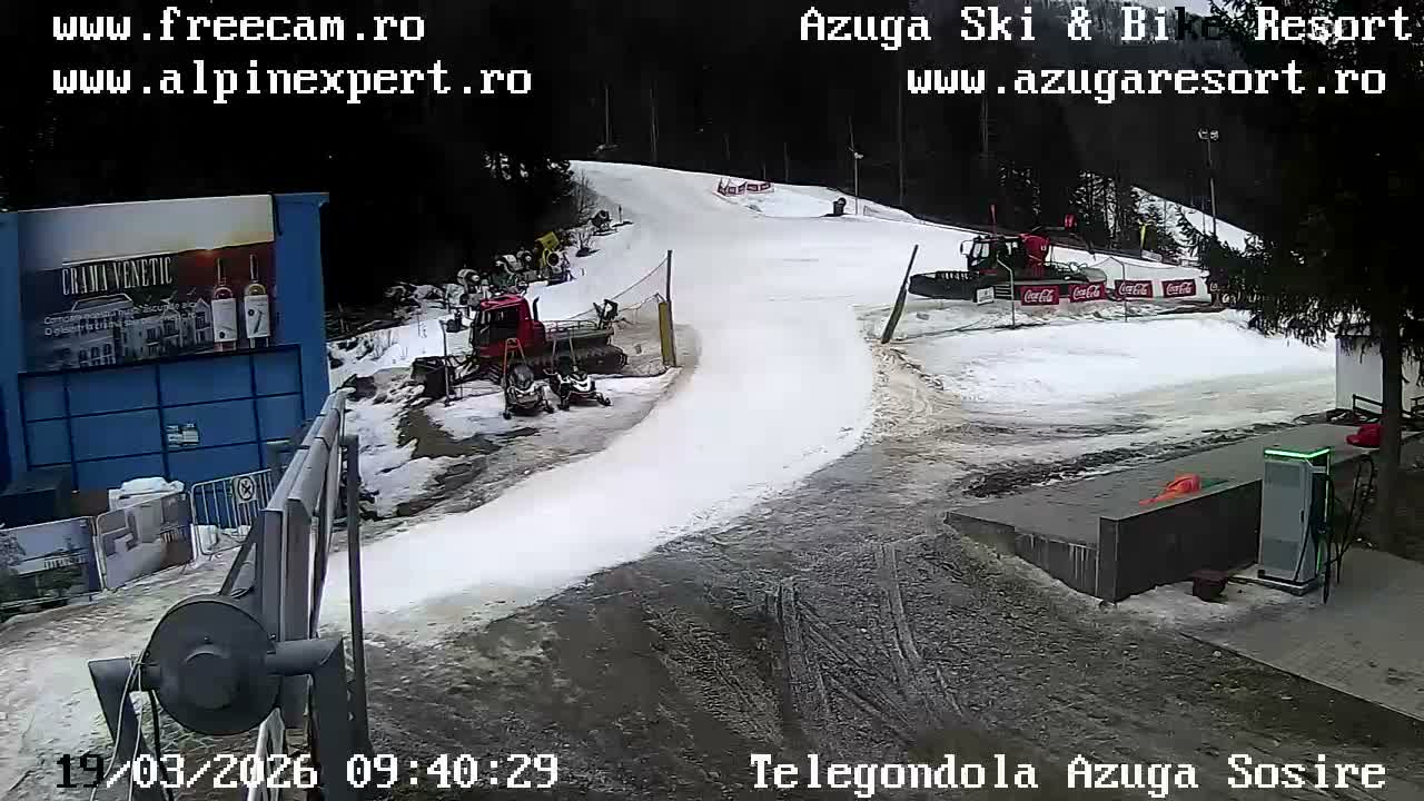 Prahova,  Azuga Ski Center Telegondola Cable Car Entrance , Azuga Live Cam - Azuga, Prahova, Romania