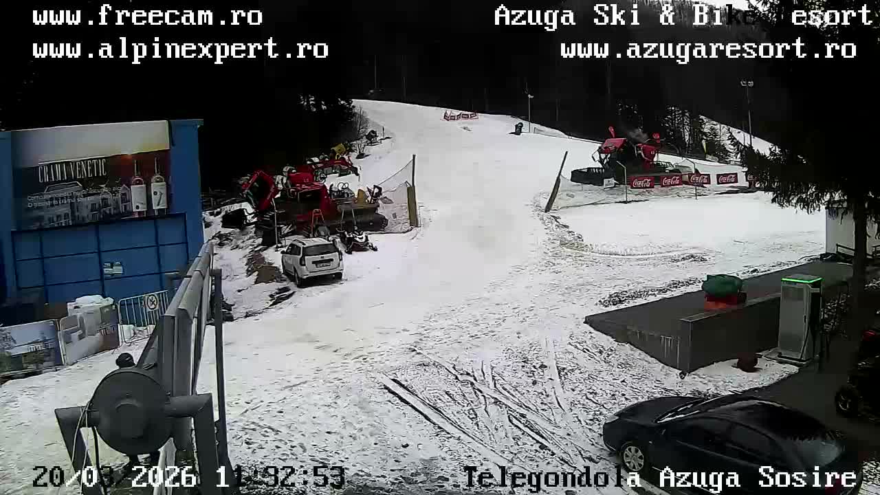 Prahova,  Azuga Ski Center Telegondola Cable Car Entrance , Azuga Live Cam - Azuga, Prahova, Romania