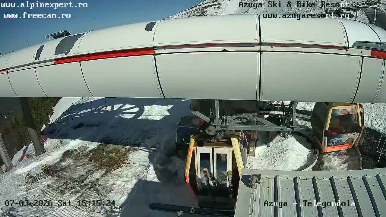 Prahova, Azuga Ski Center Telegondola Coborare Cable Car Upper Station Landing Area, Azuga Live Cam - Azuga, Prahova, Romania