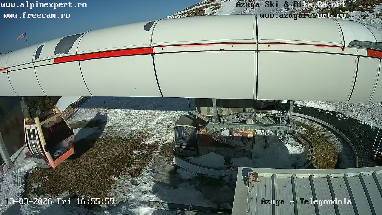 Prahova, Azuga Ski Center Telegondola Coborare Cable Car Upper Station Landing Area, Azuga Live Cam - Azuga, Prahova, Romania