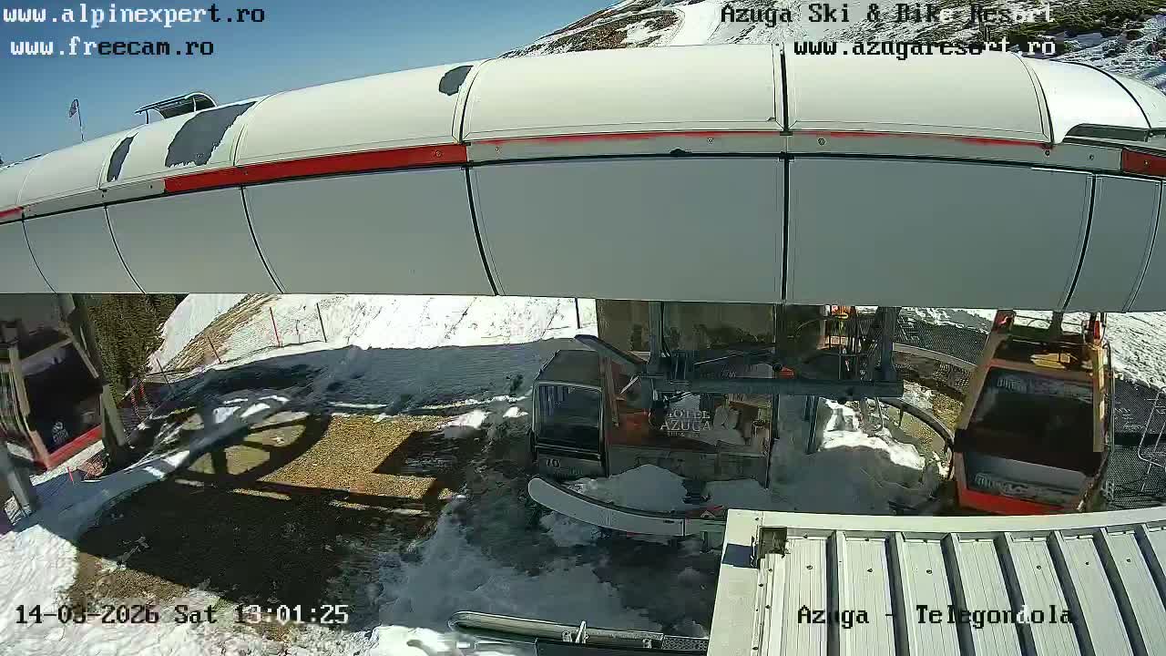 Prahova, Azuga Ski Center Telegondola Coborare Cable Car Upper Station Landing Area, Azuga Live Cam - Azuga, Prahova, Romania