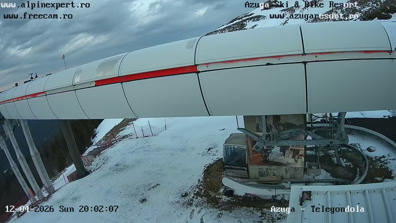 Prahova, Azuga Ski Center Telegondola Coborare Cable Car Upper Station Landing Area, Azuga Live Cam - Azuga, Prahova, Romania