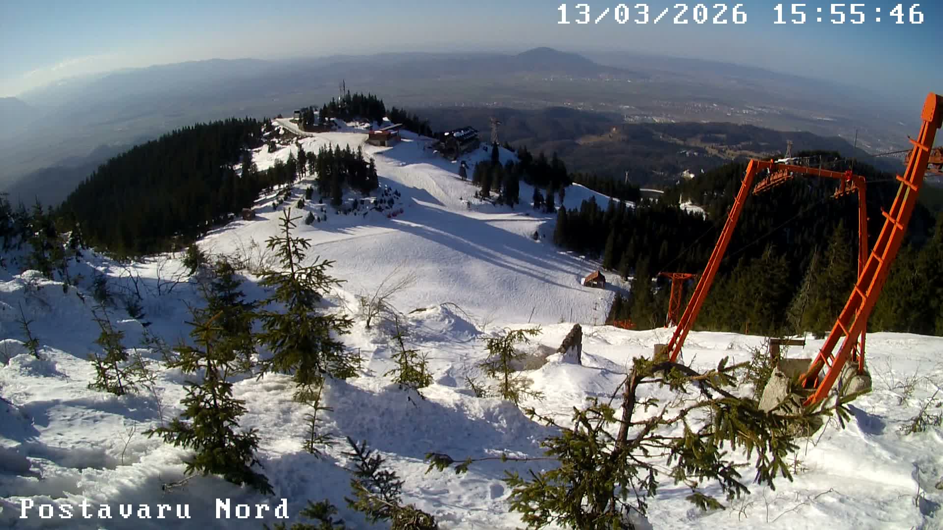 Brasov, Transylvanian Plain Panaroma View from Postavaru Peak, Poiana Brasov Live Cam - Poiana Brasov, Braşov, Romania