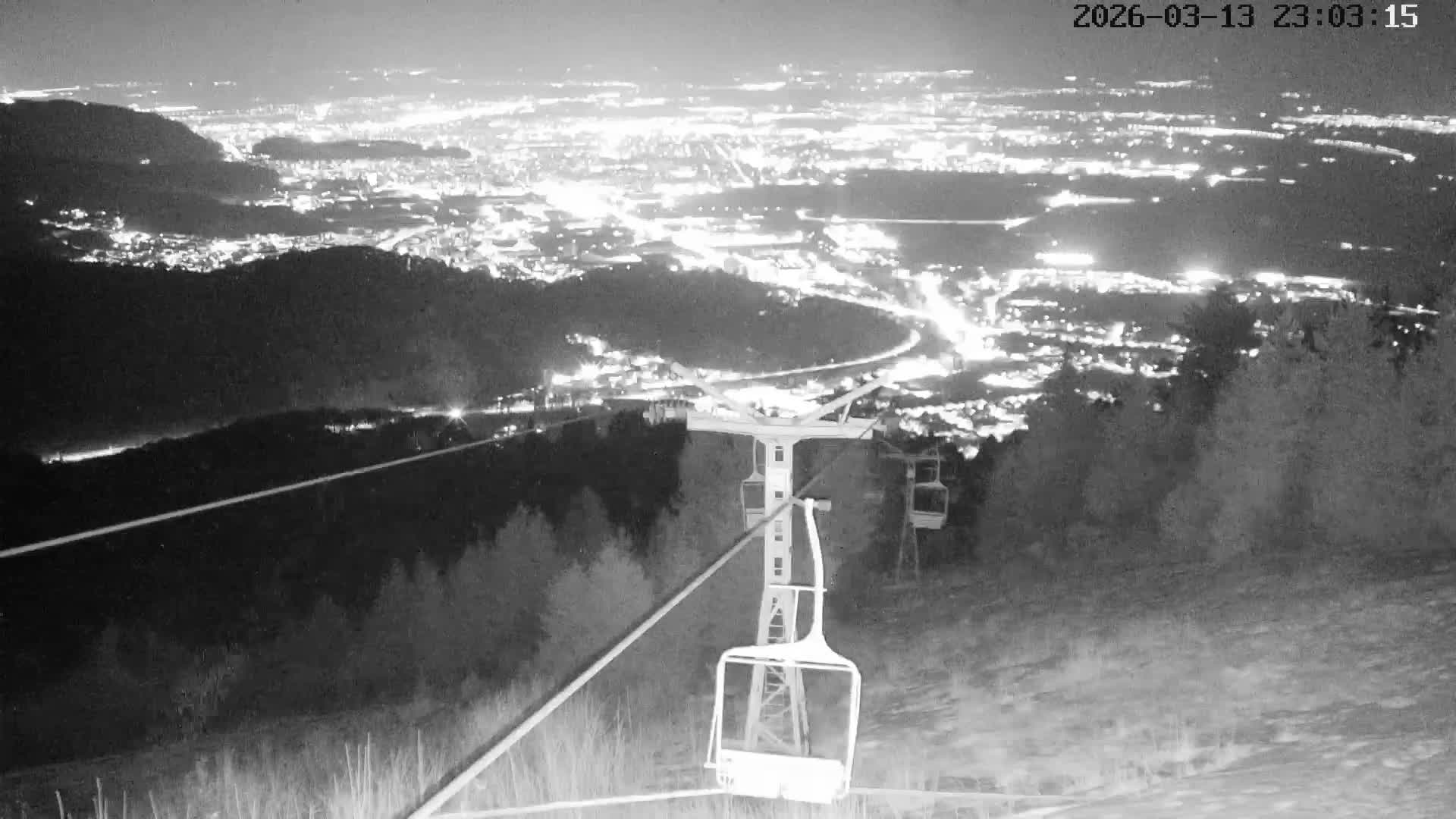 Sacele & Brasov Skyline View from Vârful Bunloc Peak, Brasov Live Cam  - Bunloc, Săcele, Braşov, Romania