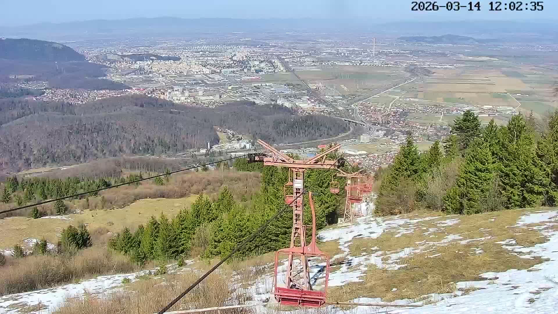 Sacele & Brasov Skyline View from Vârful Bunloc Peak, Brasov Live Cam  - Bunloc, Săcele, Braşov, Romania