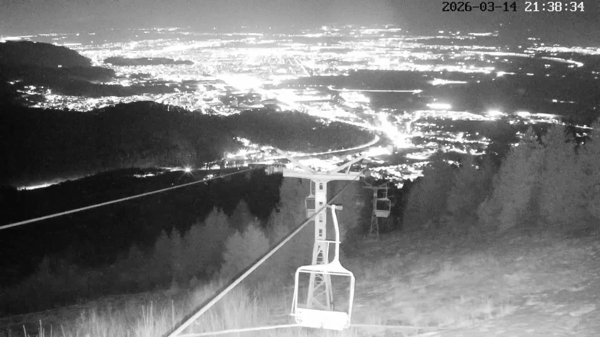 Sacele & Brasov Skyline View from Vârful Bunloc Peak, Brasov Live Cam  - Bunloc, Săcele, Braşov, Romania