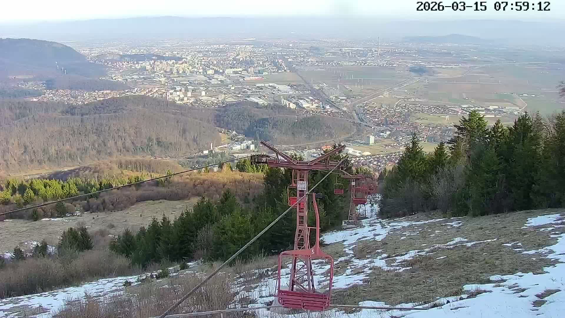 Sacele & Brasov Skyline View from Vârful Bunloc Peak, Brasov Live Cam  - Bunloc, Săcele, Braşov, Romania