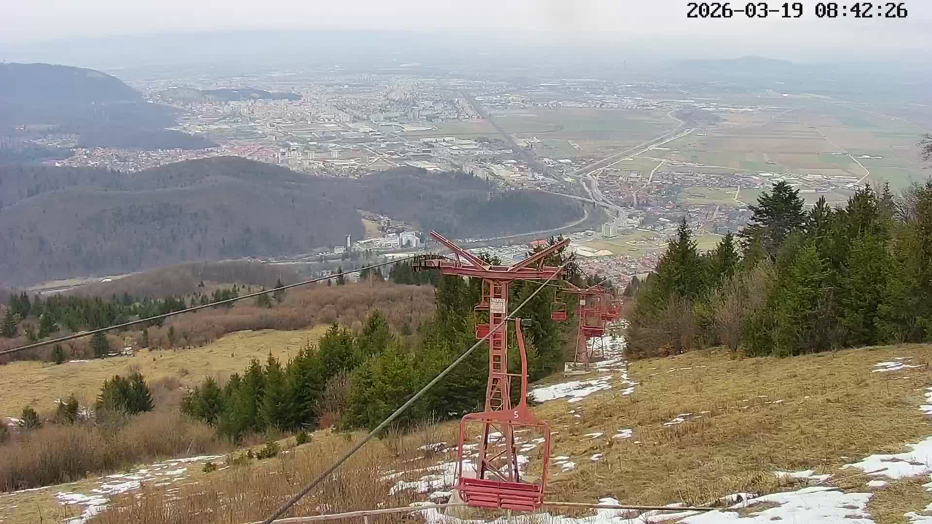 Sacele & Brasov Skyline View from Vârful Bunloc Peak, Brasov Live Cam  - Bunloc, Săcele, Braşov, Romania