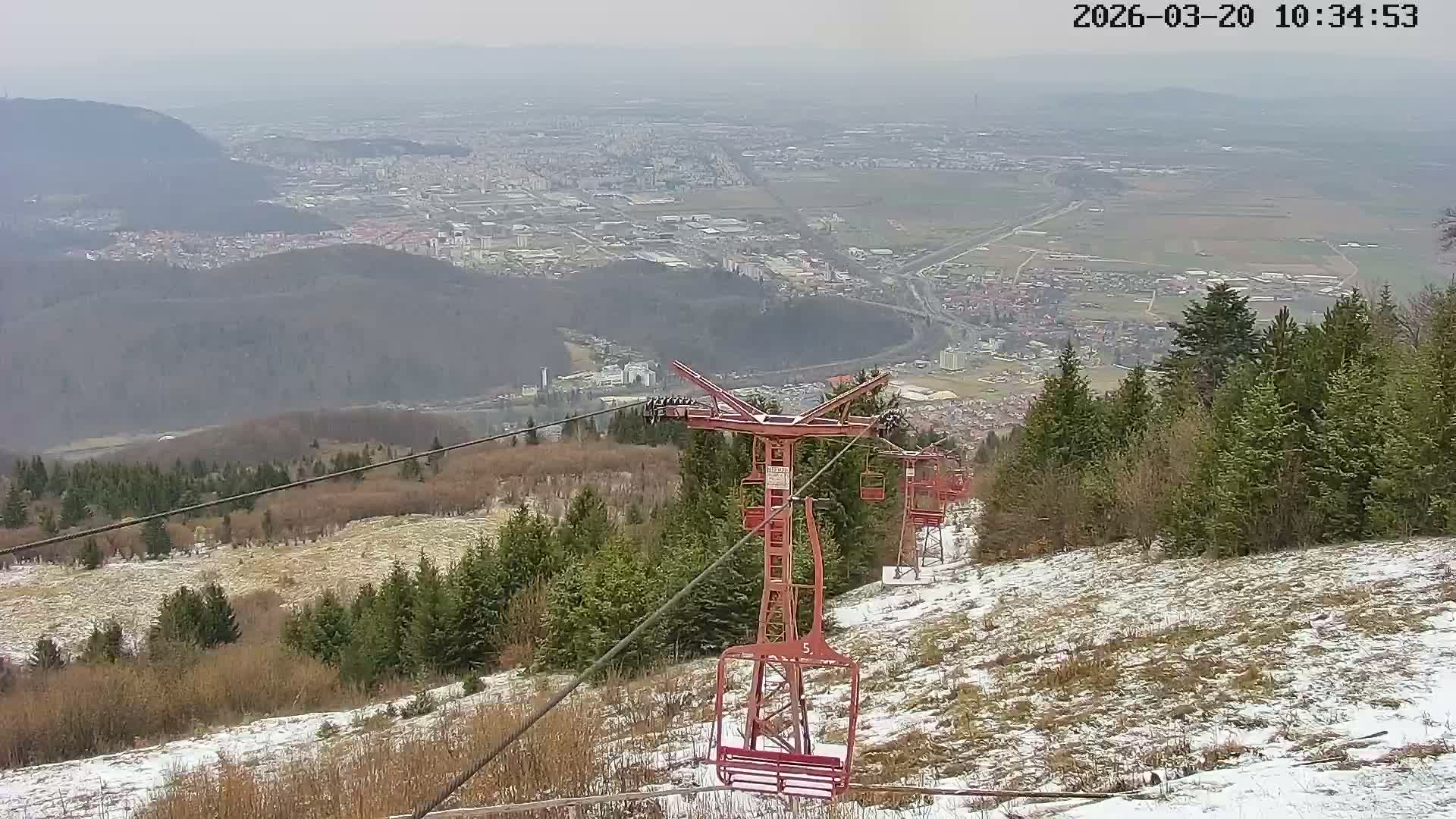 Sacele & Brasov Skyline View from Vârful Bunloc Peak, Brasov Live Cam  - Bunloc, Săcele, Braşov, Romania