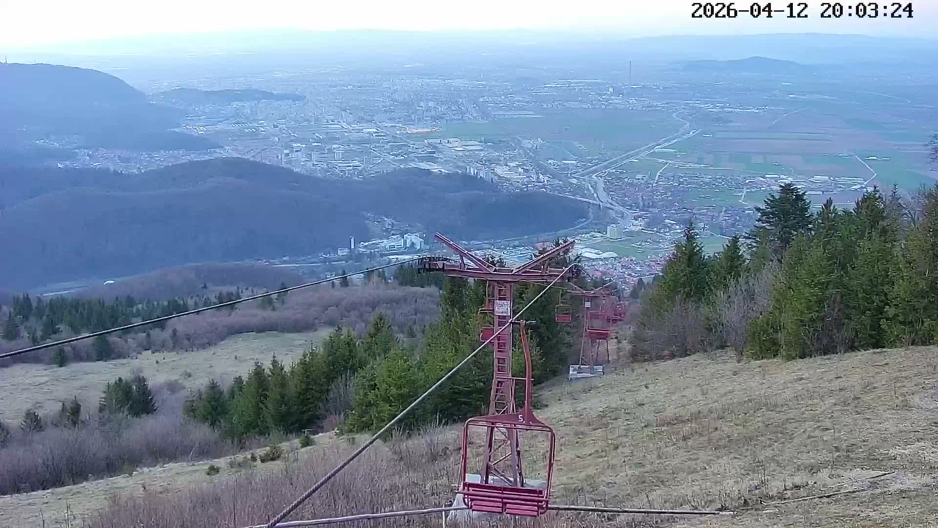 Sacele & Brasov Skyline View from Vârful Bunloc Peak, Brasov Live Cam  - Bunloc, Săcele, Braşov, Romania