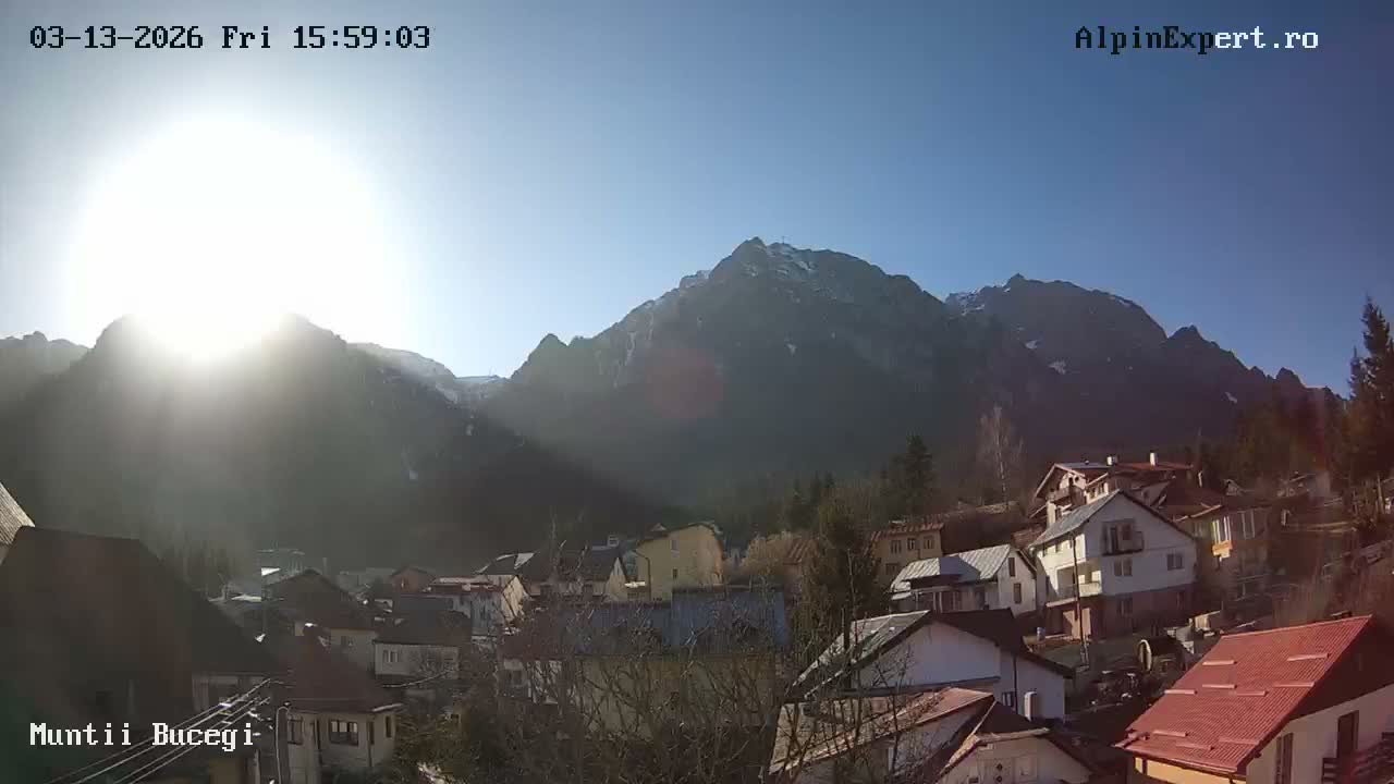 Prahova, Muntii Bucegi Mountains View from Busteni Live Cam - Buşteni, Prahova, Romania