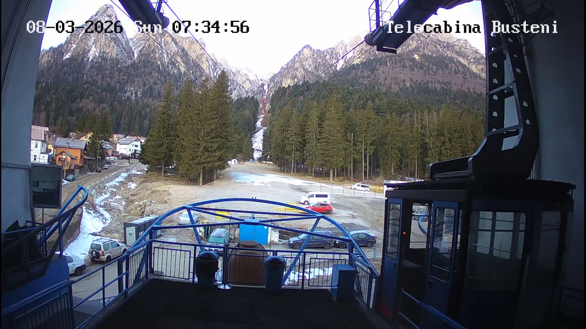 Prahova, Telecabina Busteni-Babele Cable Car Lower Station Boarding Busteni Live Cam - Buşteni, Prahova, Romania