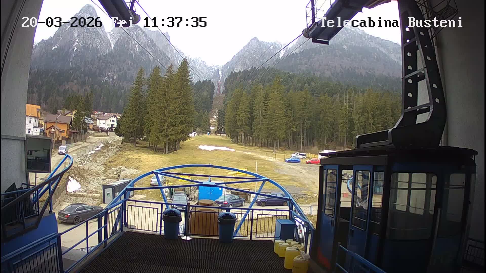 Prahova, Telecabina Busteni-Babele Cable Car Lower Station Boarding Busteni Live Cam - Buşteni, Prahova, Romania