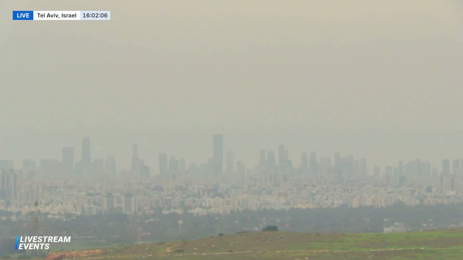 Rosh Haayin, ( נוף עירוני של תל אביב מראש העין )Tel-Aviv City View from Rosh Haayin, Tel Aviv Live Cam - Rosh Ha'Ayin, Central, Israel