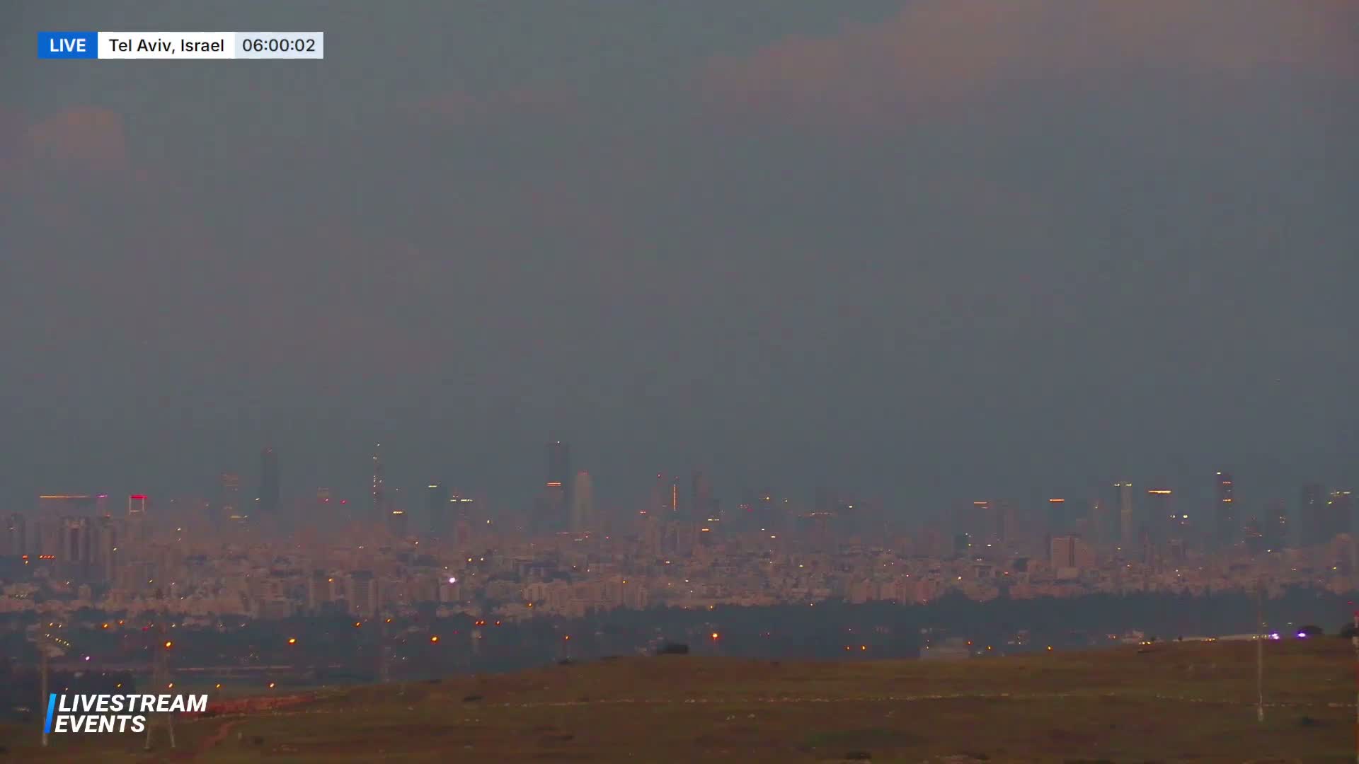 Rosh Haayin, ( נוף עירוני של תל אביב מראש העין )Tel-Aviv City View from Rosh Haayin, Tel Aviv Live Cam - Rosh Ha'Ayin, Central, Israel