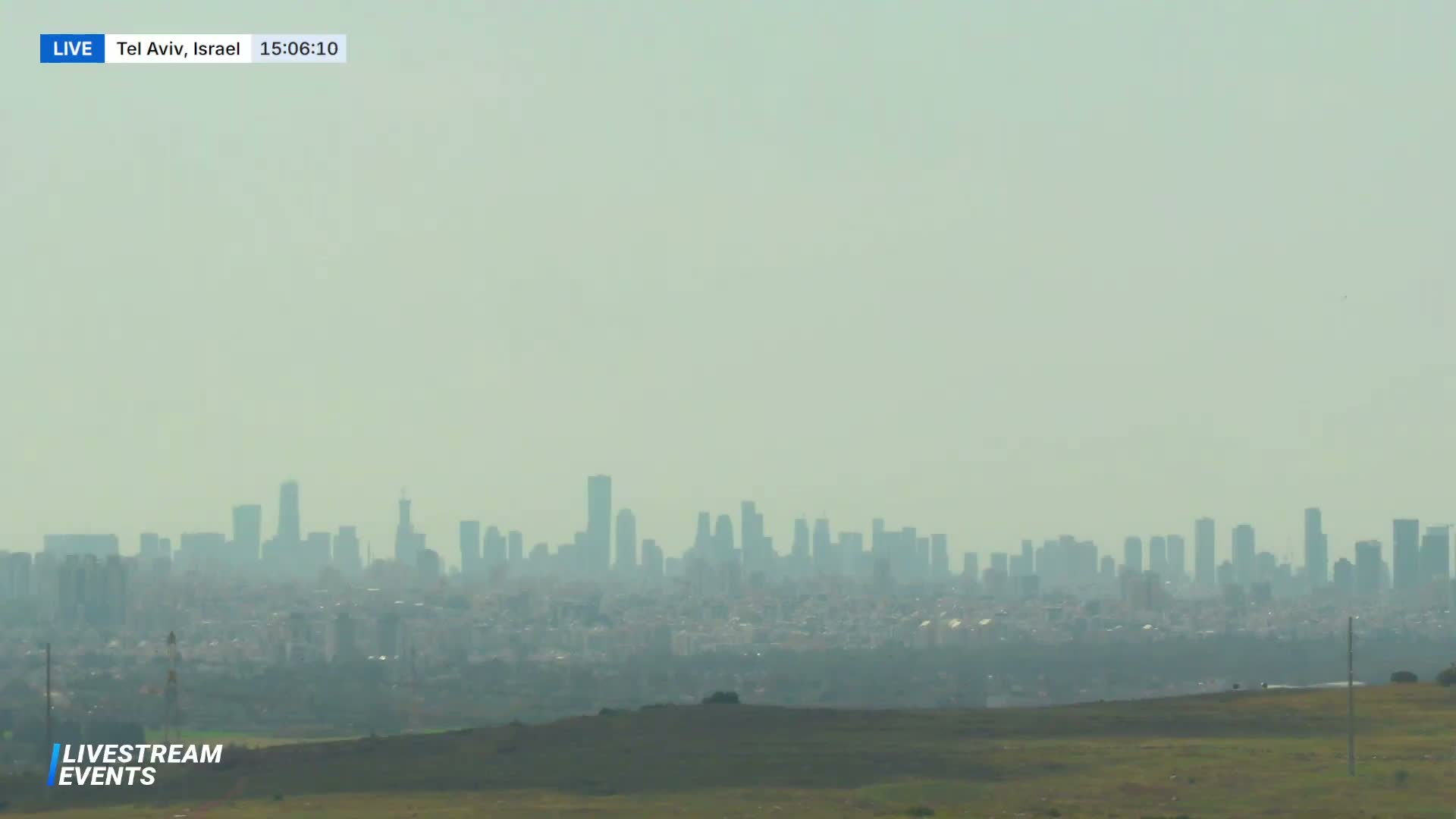 Rosh Haayin, ( נוף עירוני של תל אביב מראש העין )Tel-Aviv City View from Rosh Haayin, Tel Aviv Live Cam - Rosh Ha'Ayin, Central, Israel