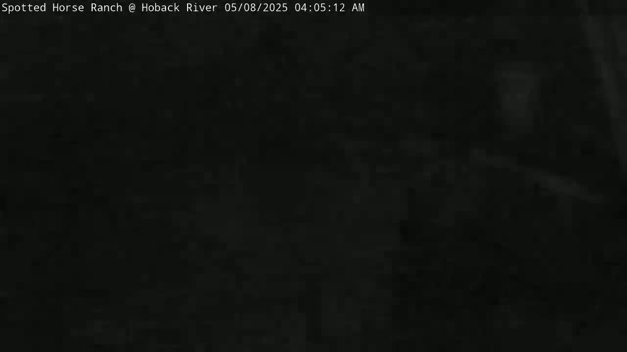 The image shows a very dark, nighttime scene with poor visibility.