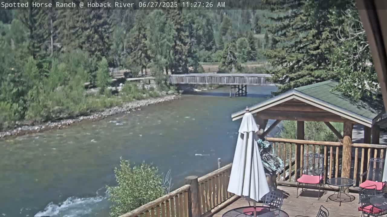 Hoback River View from Spotted Horse Ranch Live Cam - Hoback, Teton, Wyoming, USA