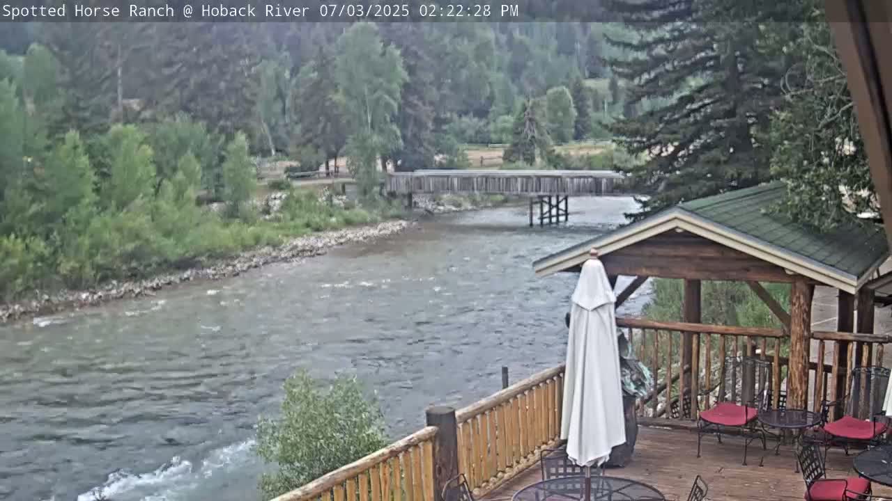 Hoback River View from Spotted Horse Ranch Live Cam - Hoback, Teton, Wyoming, USA