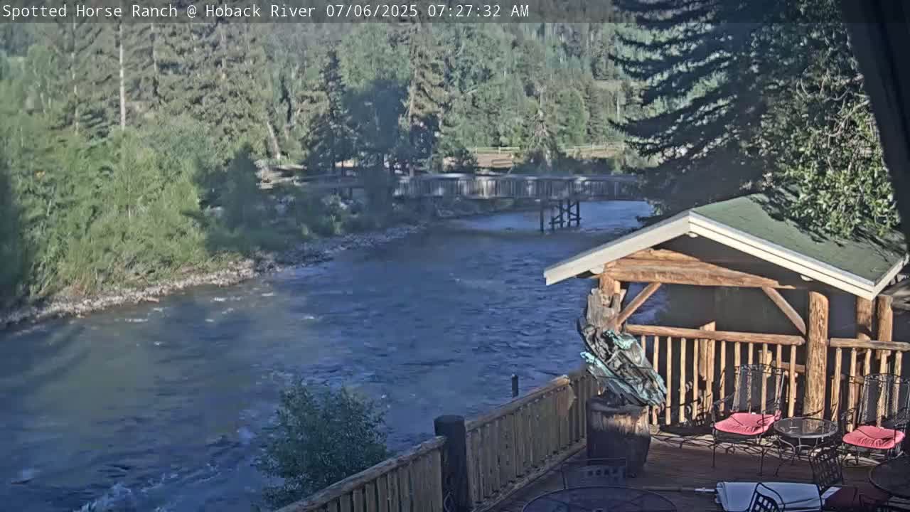 Hoback River View from Spotted Horse Ranch Live Cam - Hoback, Teton, Wyoming, USA