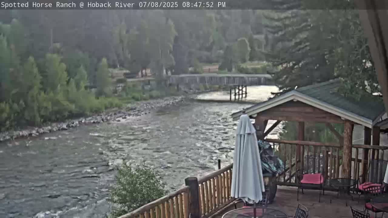 Hoback River View from Spotted Horse Ranch Live Cam - Hoback, Teton, Wyoming, USA