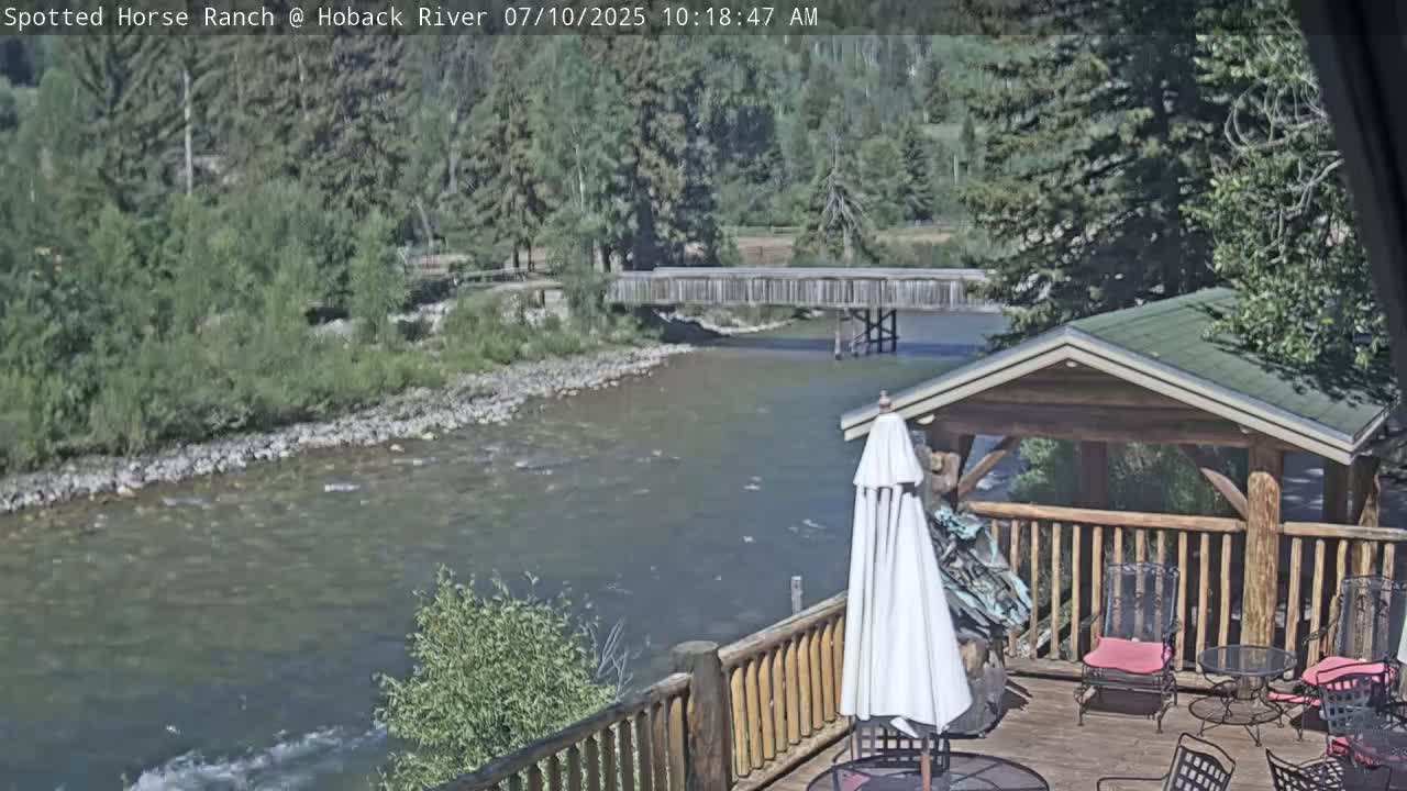 Hoback River View from Spotted Horse Ranch Live Cam - Hoback, Teton, Wyoming, USA