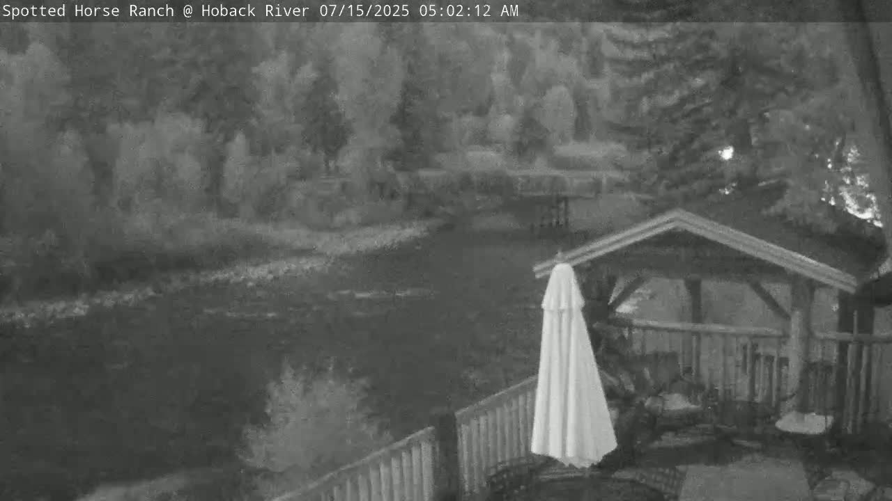 Hoback River View from Spotted Horse Ranch Live Cam - Hoback, Teton, Wyoming, USA